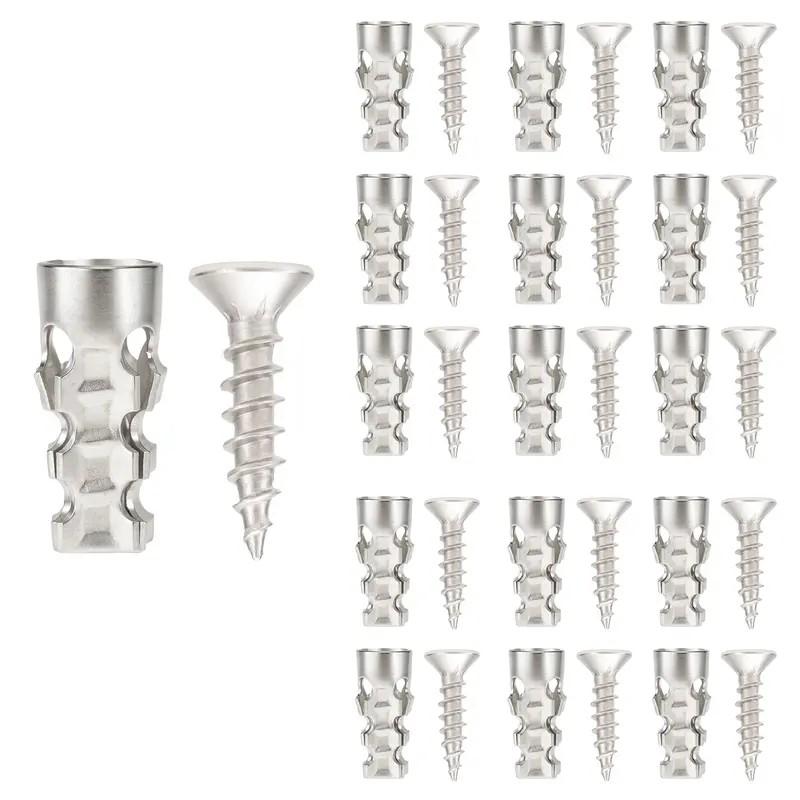6x14mm Short Expansion Screws, 30/60 Pack Door Hinge & Cabinet Thread Repair Anchors