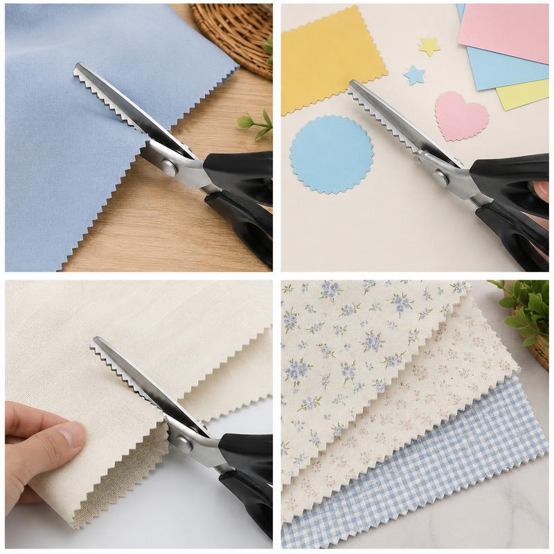 Stainless Steel Zig Zag Pinking Shears, Sharp Serrated Sewing Scissors for DIY Crafts & Dressmaking