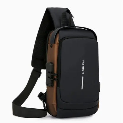 Men's Anti-Theft Chest Bag with Combination Lock — Durable Oxford Fabric, Adjustable Shoulder Strap; Ideal for Motorcycling and Casual Sports; Crossbody Style with a Summer Vibe.