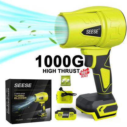 Cordless Turbo Jet Blower–High-Power Rechargeable Air Duster for Car Drying, Leaf Blowing, Dust Cleaning & Outdoor Use