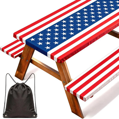 USA 250th Anniversary Patriotic Picnic Table & Bench Covers Set (3-Piece)