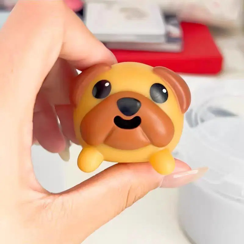 Funny Tongue Popping Pug Toy, Cute Squeeze Dog Fidget Toy, Soft Silicone Stress Relief Gadget, Novelty Desk Toy & Gift