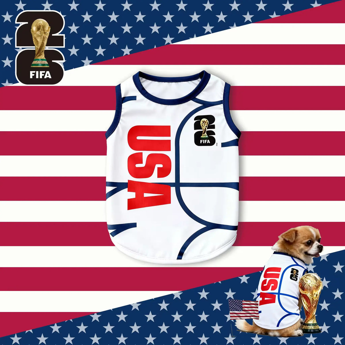 Official FIFA 2026 Pet Jersey – Team Support Dog & Cat Shirt