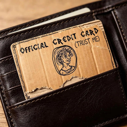 2PCS Funny “Trust Me” Credit Card Stickers, Vintage Brown Debit Card Skins, Flat Print Card Covers