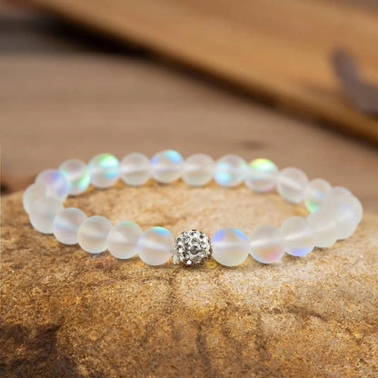 Boho Angel Aura Quartz Beaded Bracelet – 8mm Stretch Bracelet