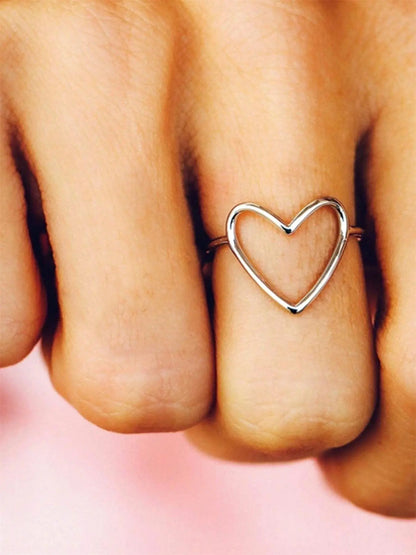 Heart Design Ring for Women & Girls, Trendy Elegant Fashion Jewelry